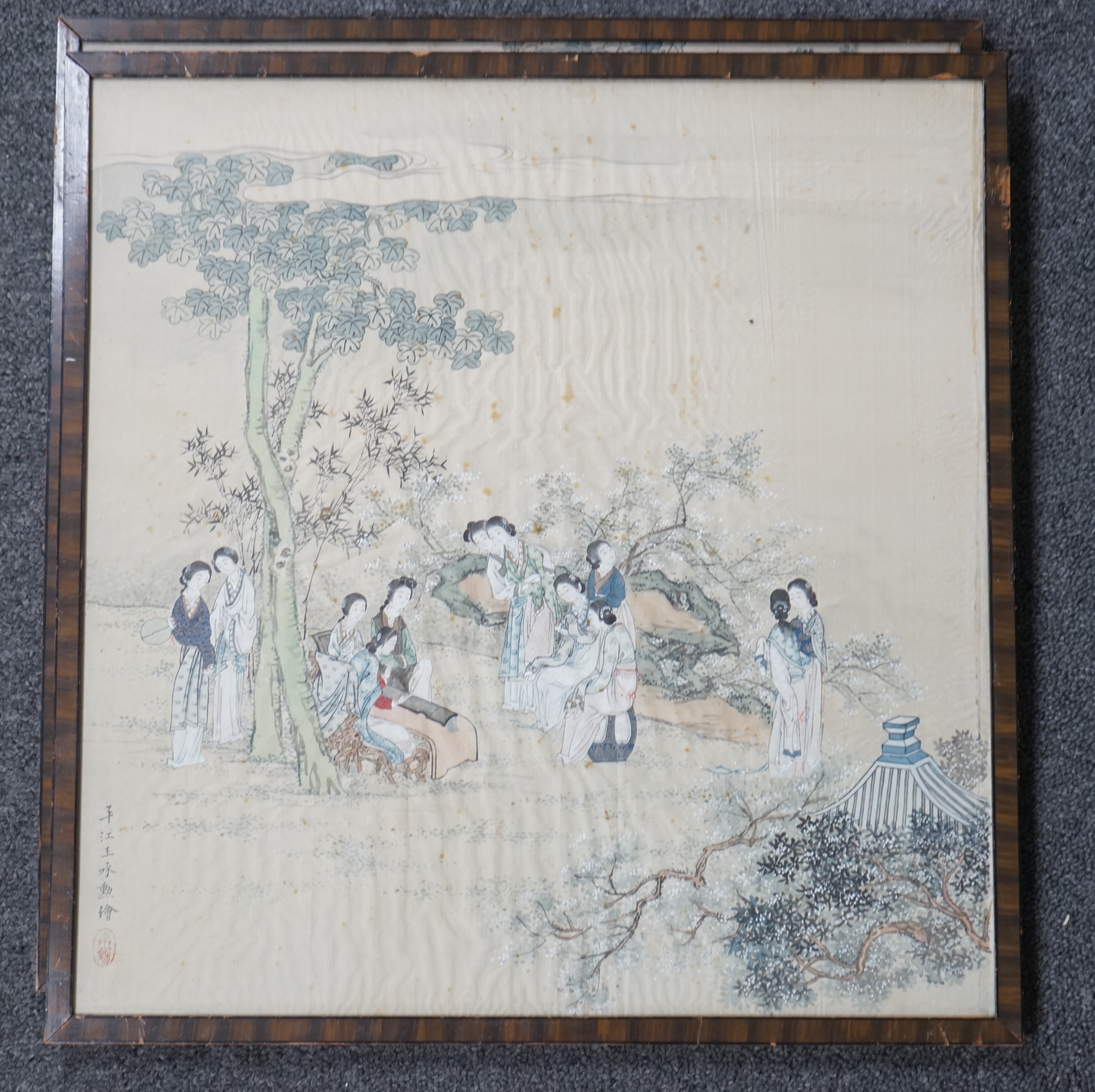 Chinese School, early 20th century, a pair of paintings on silk, festival scenes